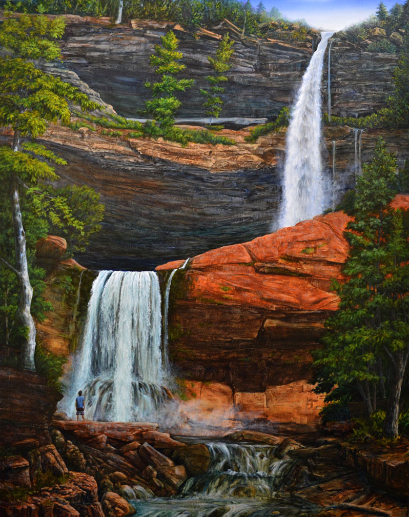 Awesome-with-Brahm-at-Kaaterskill-Falls-60x48-2